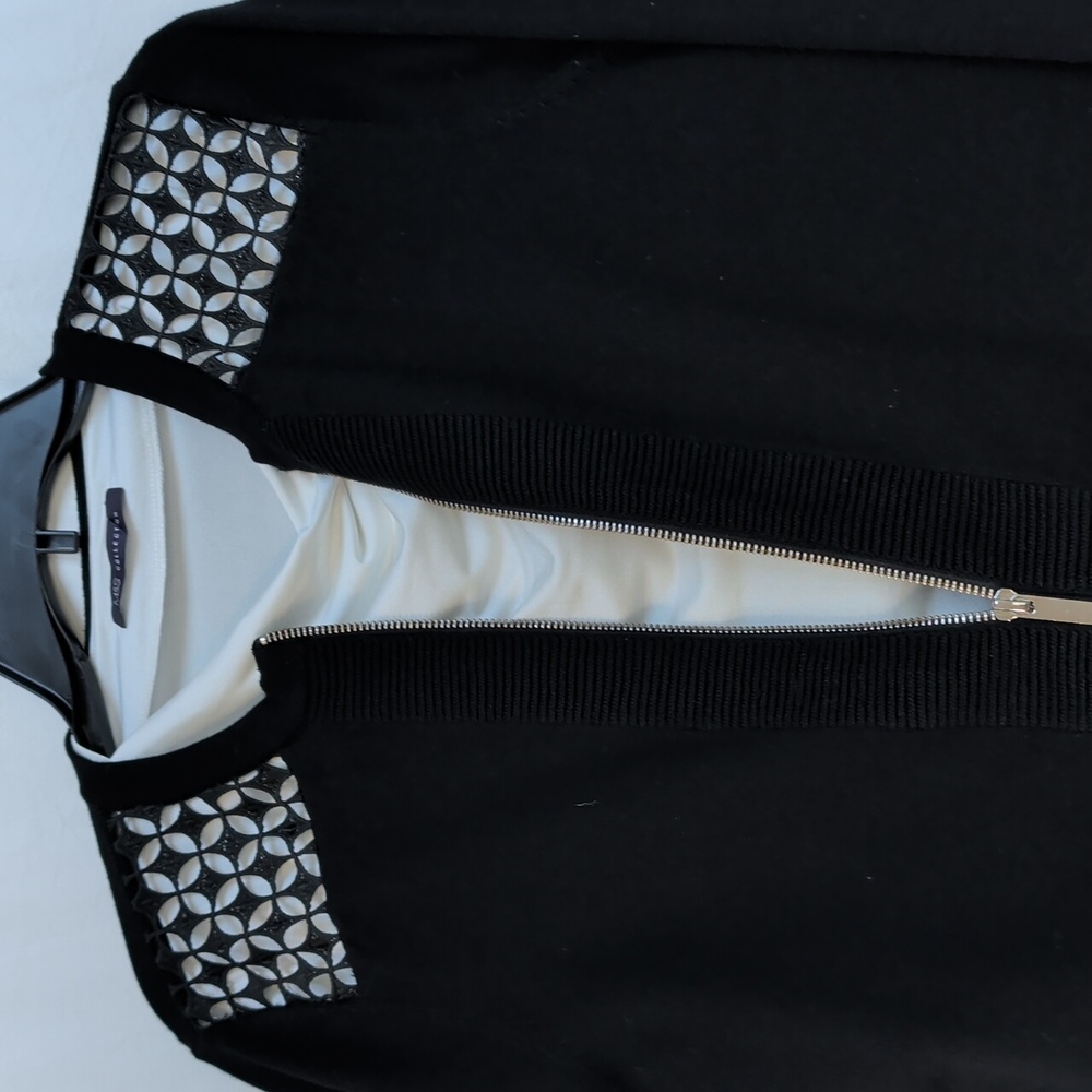 Karen Millen black zip front cardigan with cutout details - Picture 8 of 8